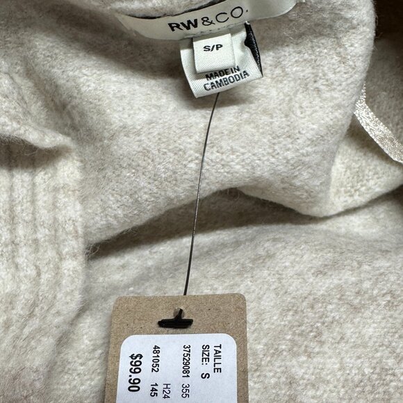 BNWT RW & CO Long-Sleeve Spongy Open Cardigan, Light moonbeam mix - Picture 5 of 6